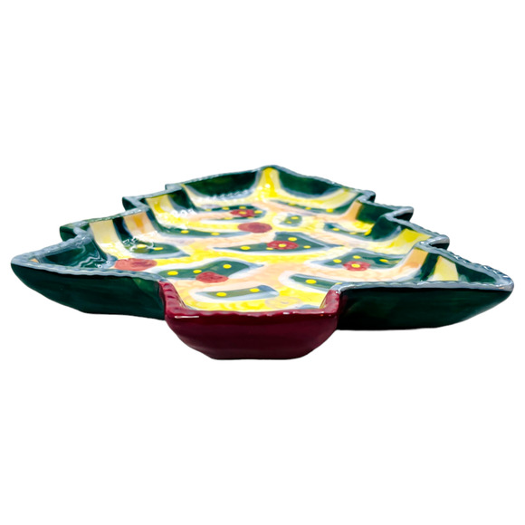 Anthropologie Nathalie Lete Plate Christmas Tree Shaped Dessert Side Candy 9" - Picture 2 of 9